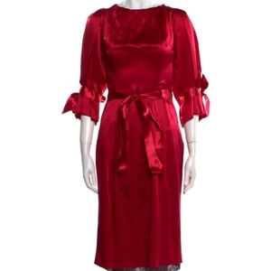 Dolce&Gabbana  RED Silk Knee-Length Dress